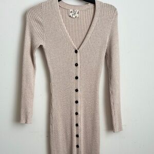 Knit midi body con sweater dress